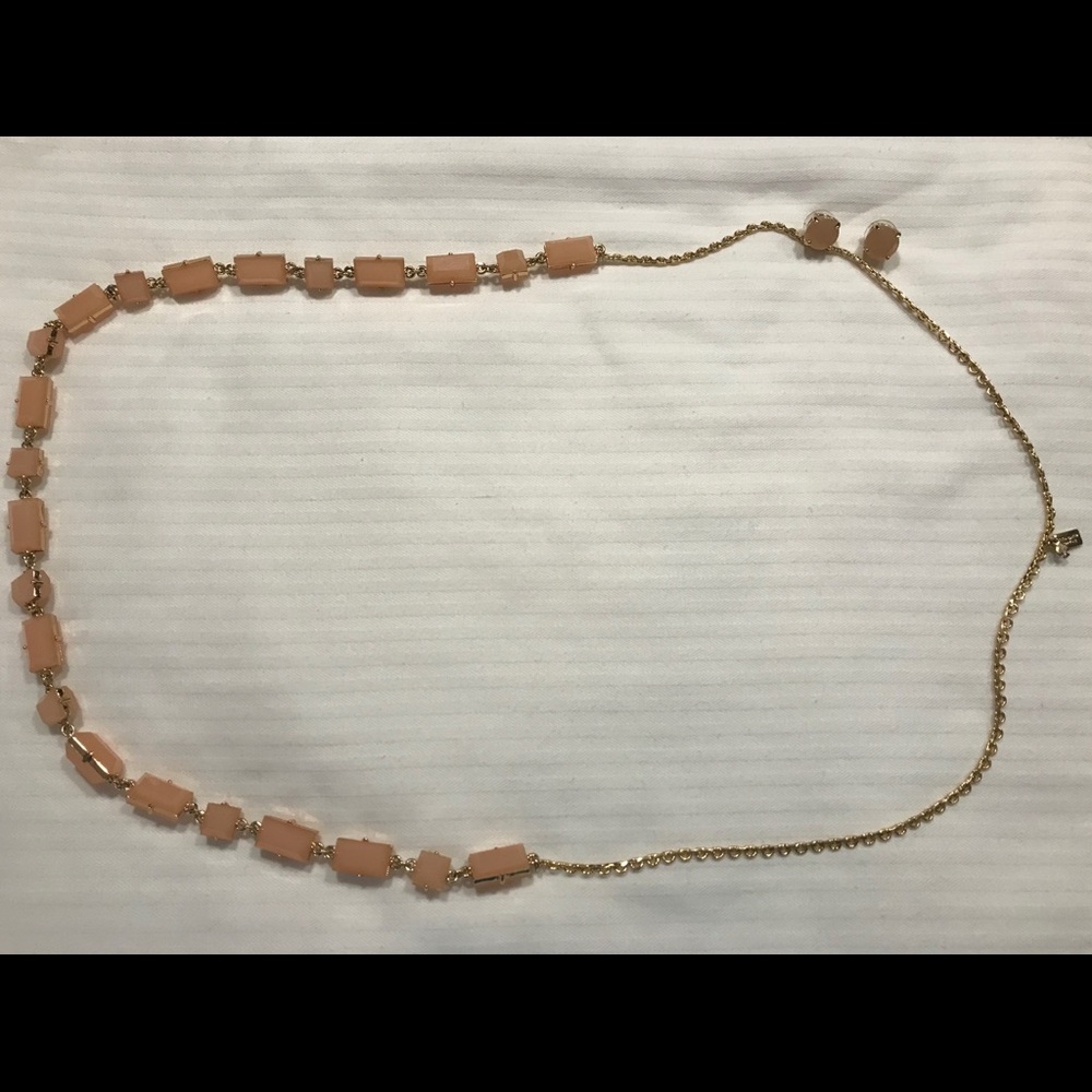 Kate Spade Blush Peach Gold Necklace Earrings Set
